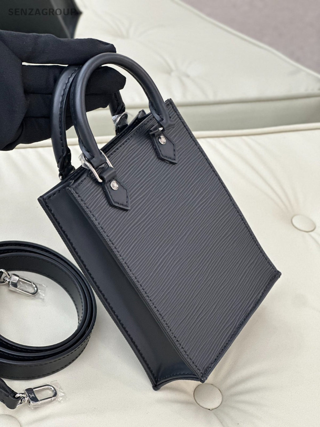 Louis Vuitton Petit Saca Plat bag mini Epi Leather Top Handle 2WAY Shoulder bag