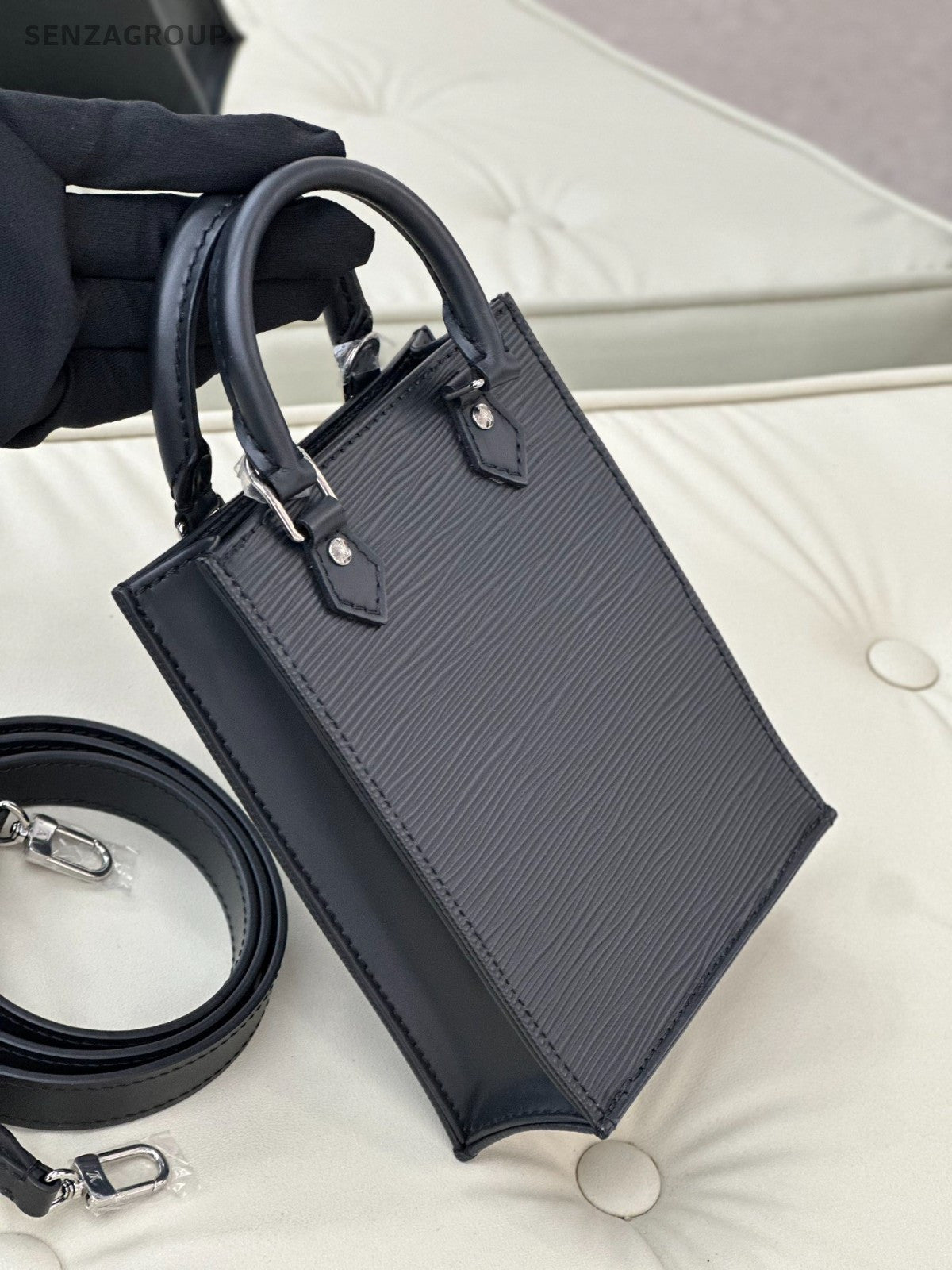 Louis Vuitton Petit Saca Plat bag mini Epi Leather Top Handle 2WAY Shoulder bag