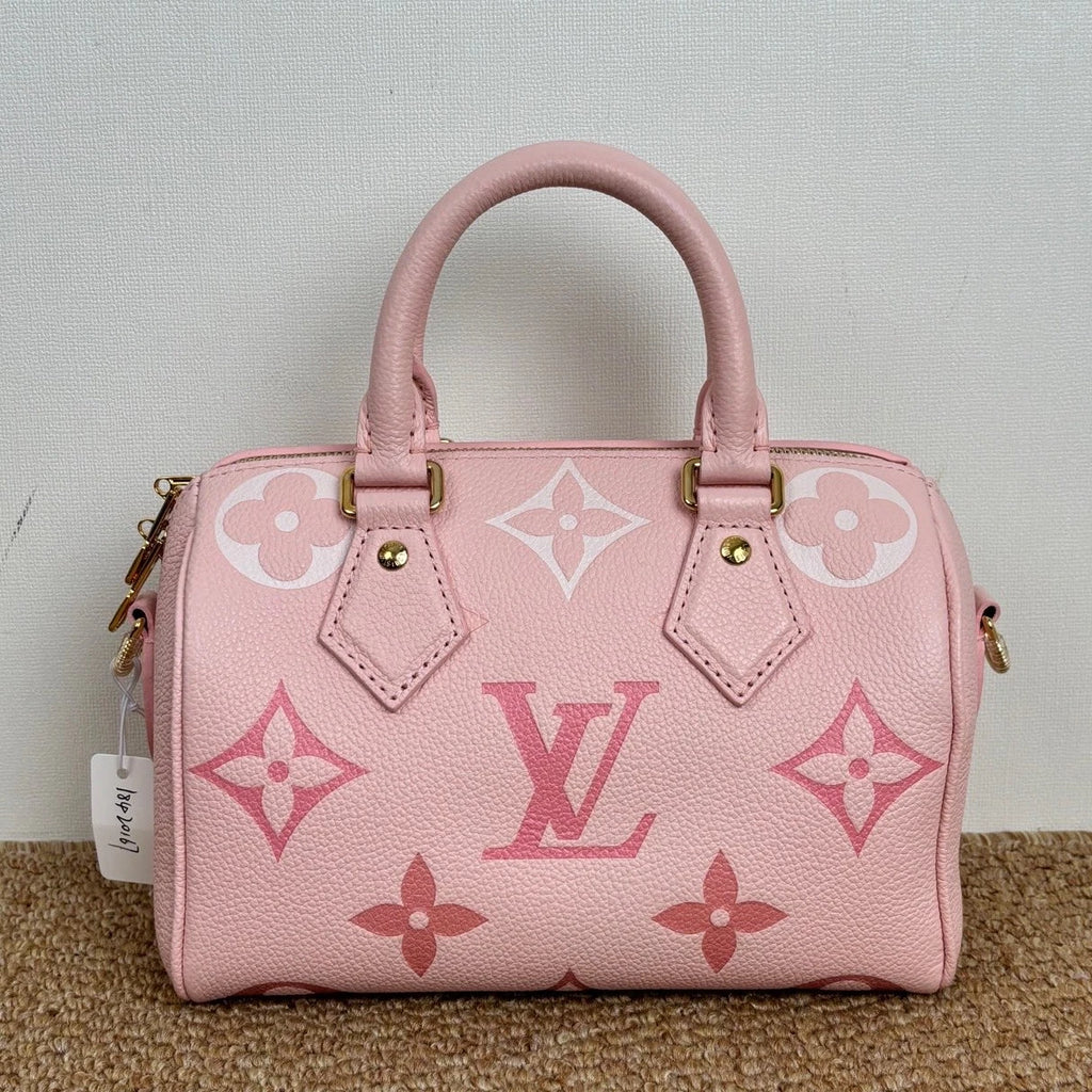 Louis Vuitton Speedy20 Pink Gold Top Handle Crossbody Monogram Fashion Classic