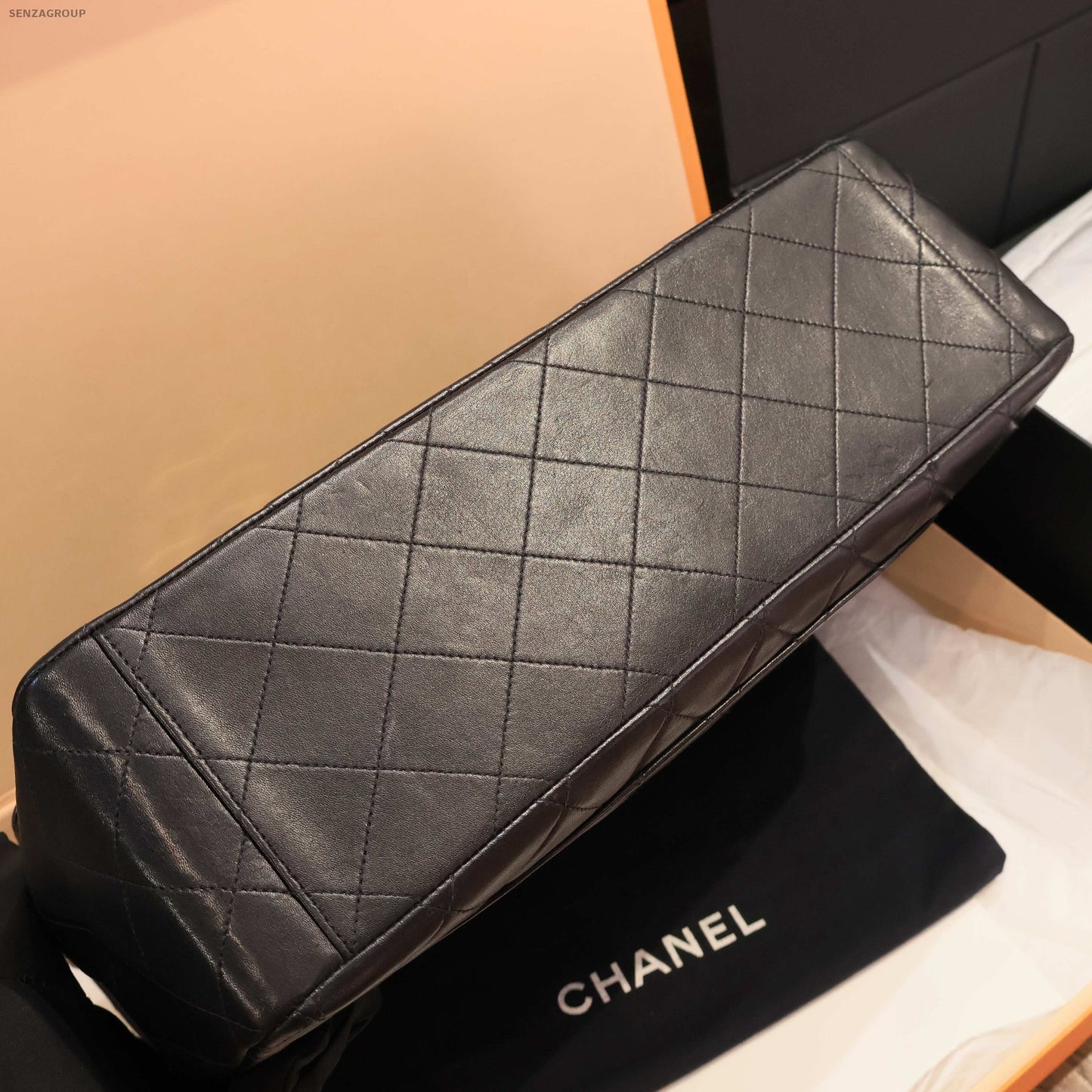 Chanel Classic Flap Black Gold Quilted Chain Shoulder Bag