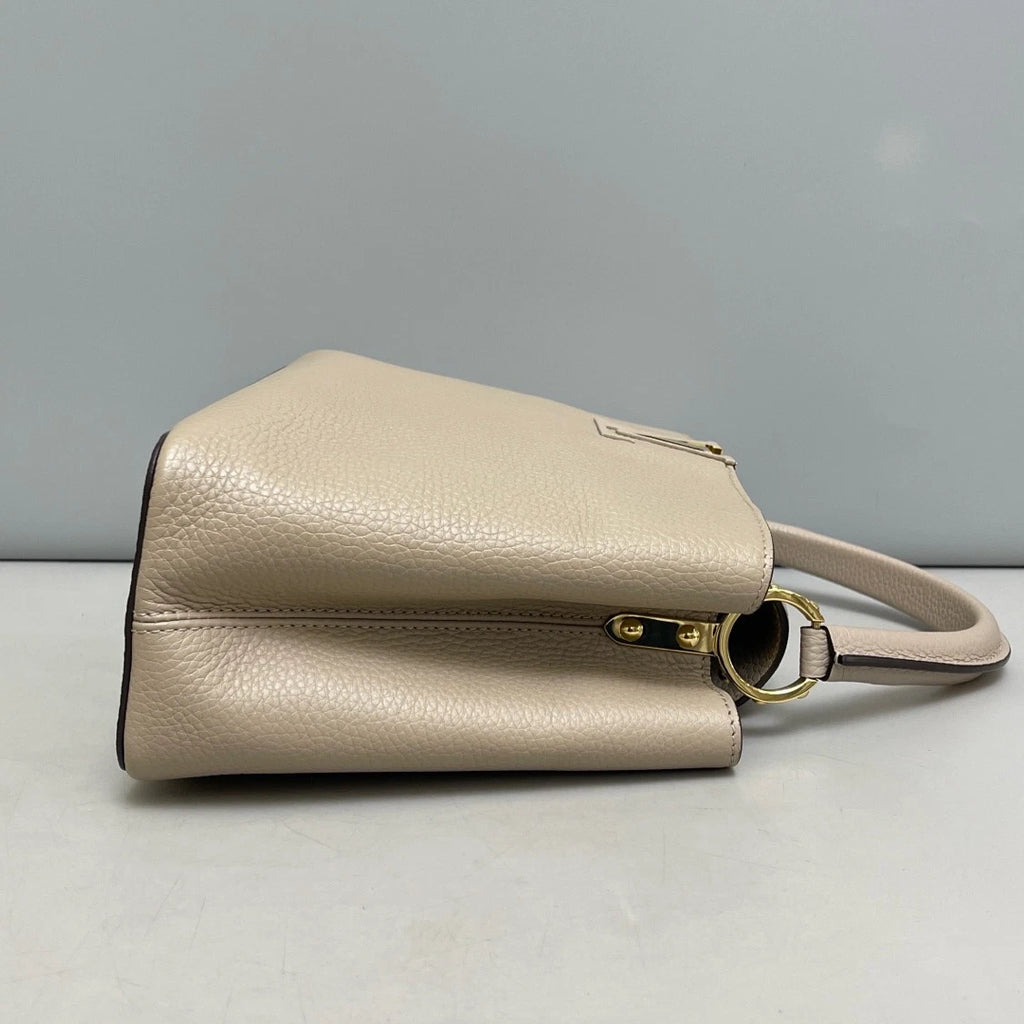 Louis Vuitton Capucines Gold Gray Crossbody Top Handle Excellent
