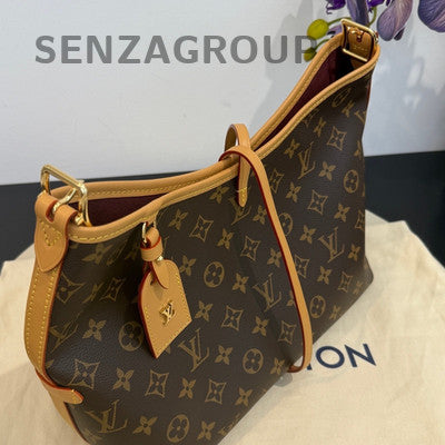 Louis Vuitton Monogram Carryall PM Shoulder Bag Brown Gold Hardware