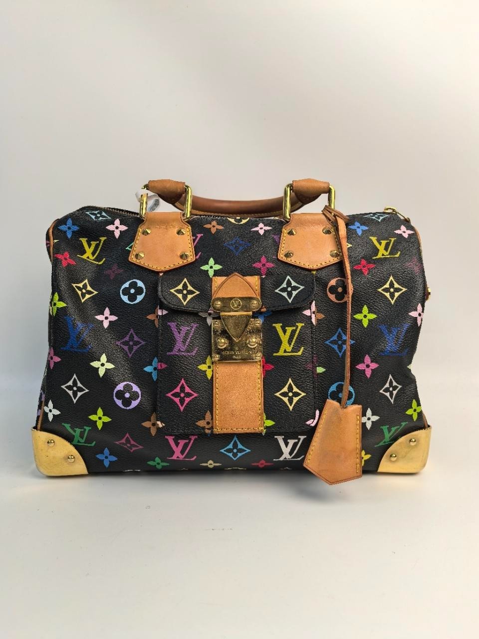 SJ0001 LV Multicolore Speedy 30 Black monogram XP01347