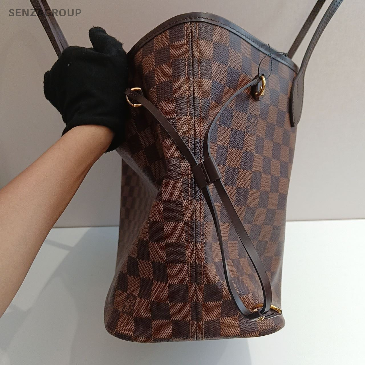 SJ0001 Louis Vuitton canvas Tote Bags neverfull mm size damier red capacity