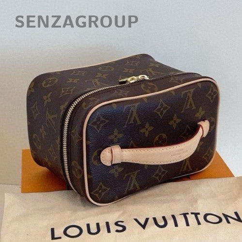 Louis Vuitton Mini Nice Monogram Top Handle Beauty Case Brown Women Brand New
