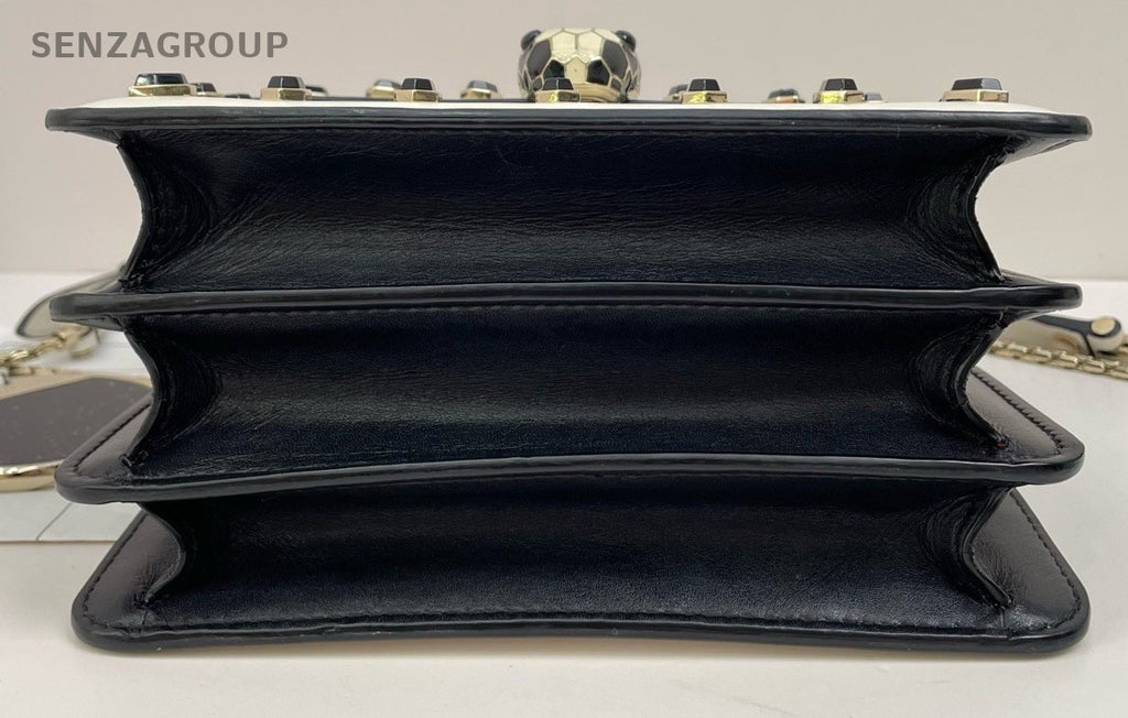 Bvlgari SERPENTI FOREVER Top Handle Shoulder Crossbody Bag White Women