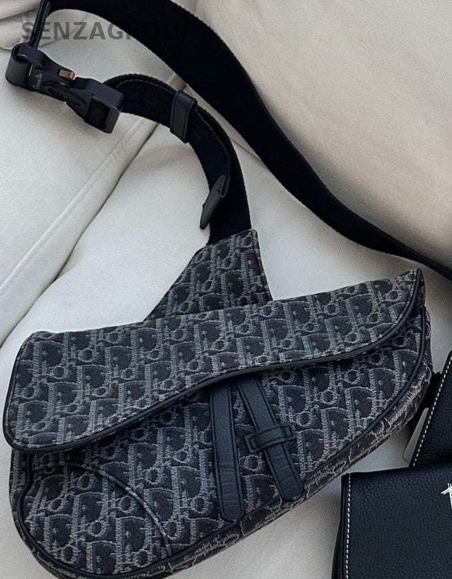 Christian Dior Saddle Shoulder Bag Women  Black