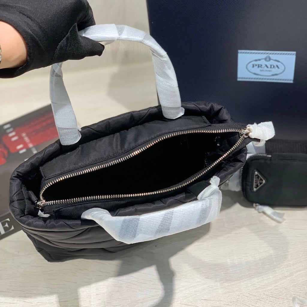 PRADA Black Nylon Tote Bag For Women