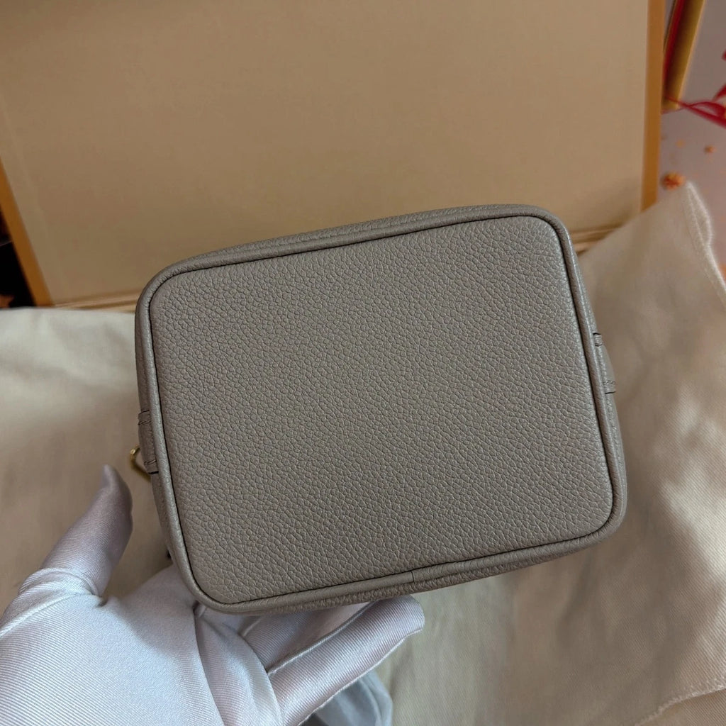 Louis Vuitton Nano Noe Mini Bucket Top Handle Crossbody Gray Gold Women Classic