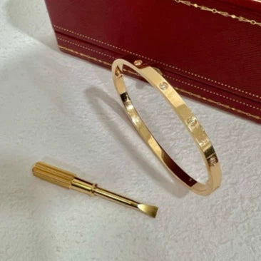 Cartier Love Small Bracelet 10Point Diamonds 18k Rose/Pink Gold Bangle Size16