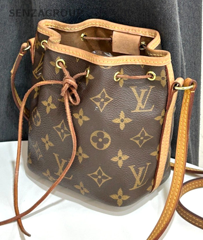 Louis Vuitton Nano Noe Monogram Drawstring Shoulder bag Crossbody Canvas Women