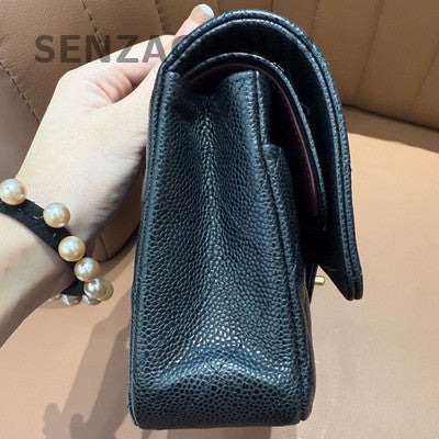 Chanel Black Gold Classic Flap Medium Quilted Chain Shoulder Bag