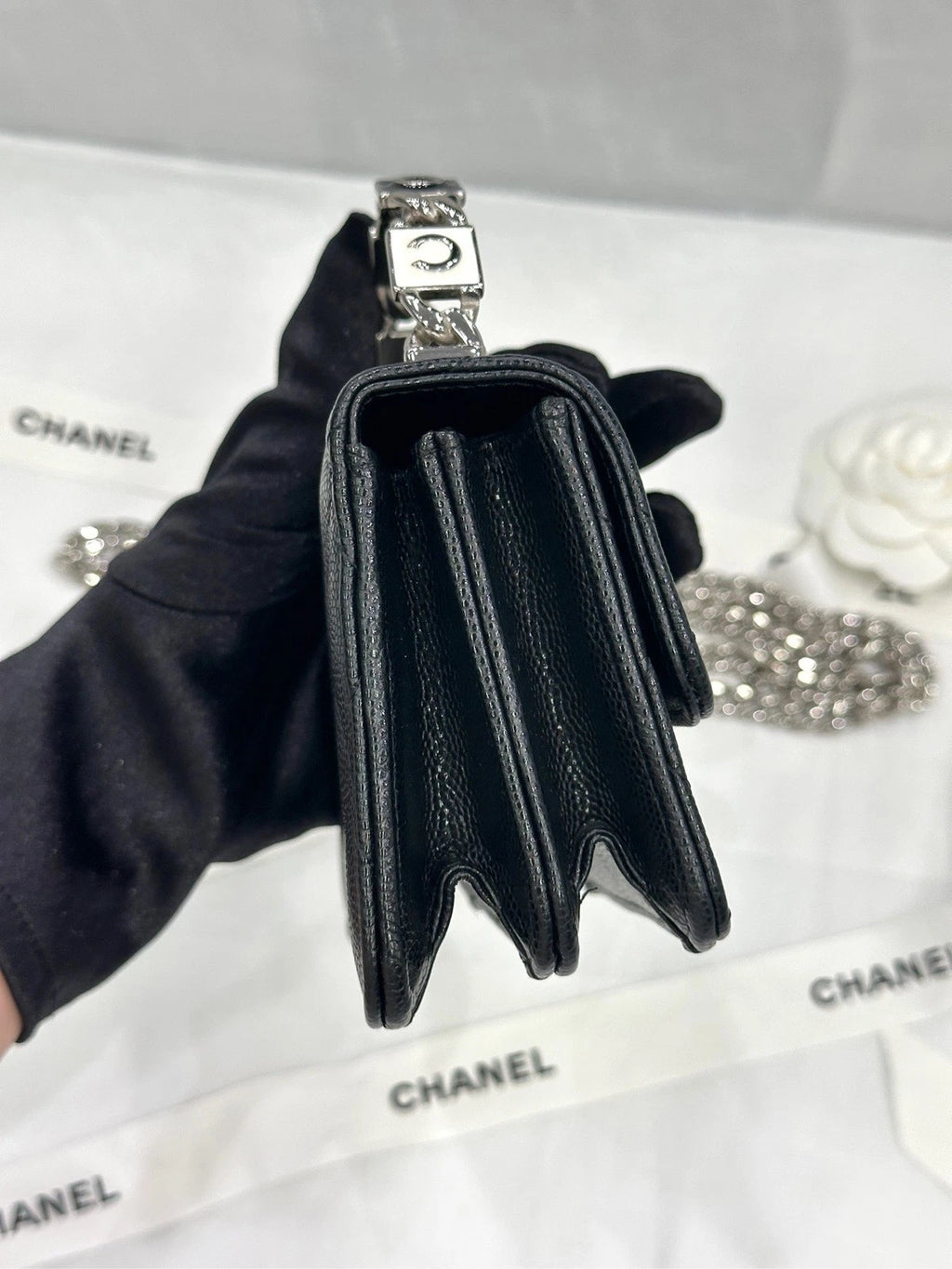 CHANEL Mini WOC Enamel Top Handle Leather Bag For Women