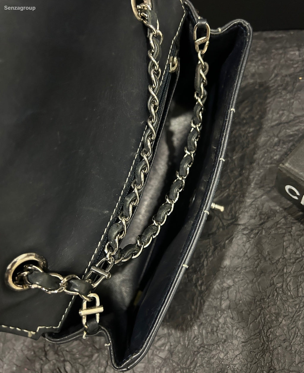 Chanel Classic Flap Calfskin Mini Chain Shoulder Bag Crossbody Black Women