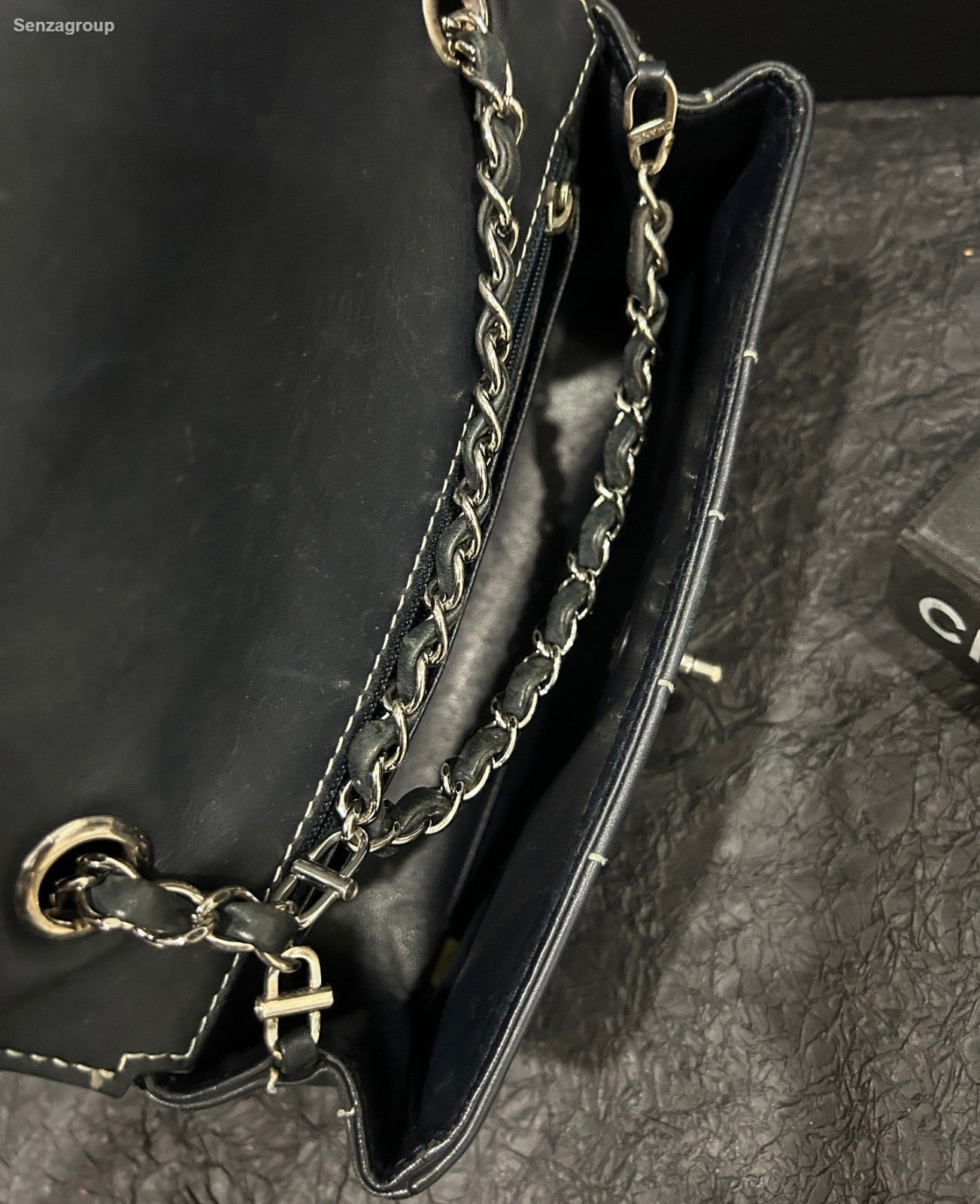 Chanel Classic Flap Calfskin Mini Chain Shoulder Bag Crossbody Black Women