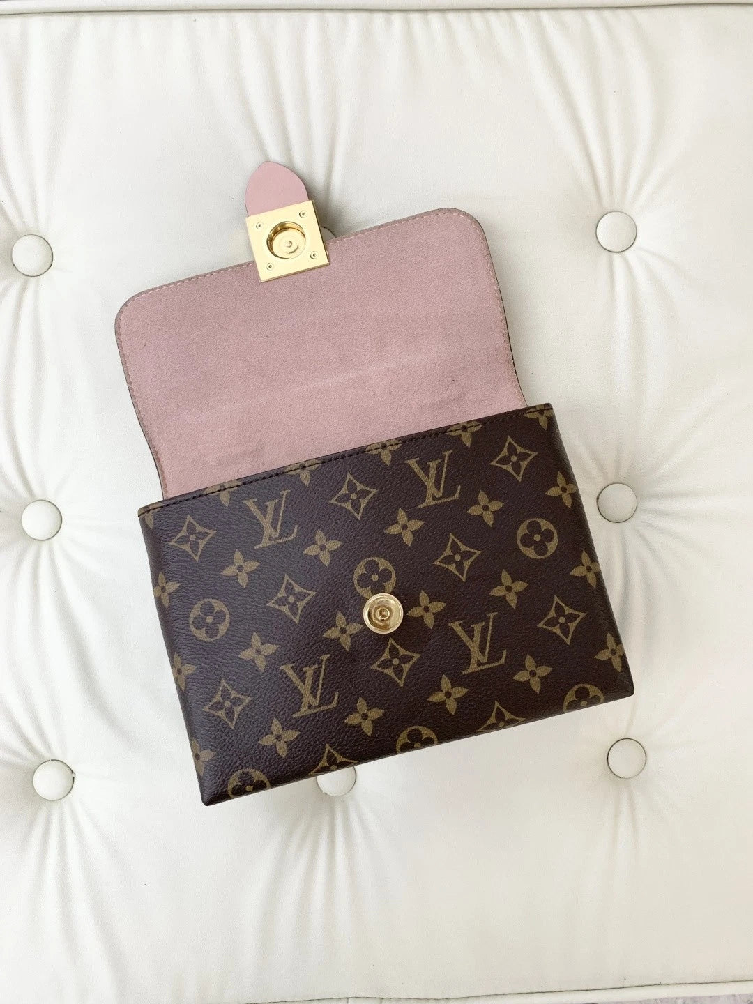 Louis Vuitton Locky BB Calfskin Monogram Top Handle Crossbody Bag Pink Women S