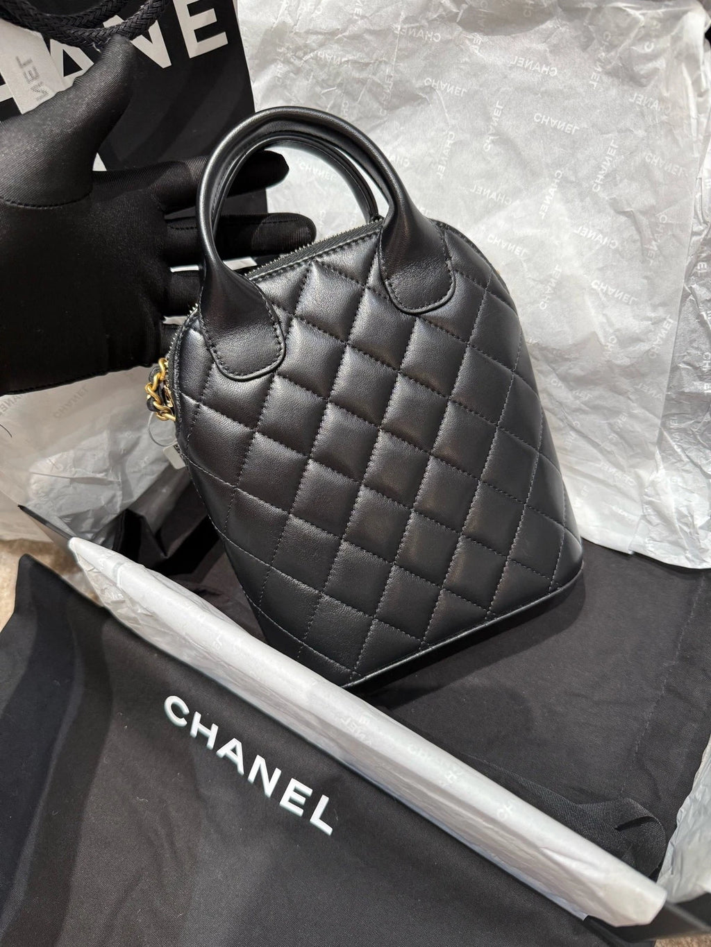 CHANEL Suede Shell Handbag For Women
