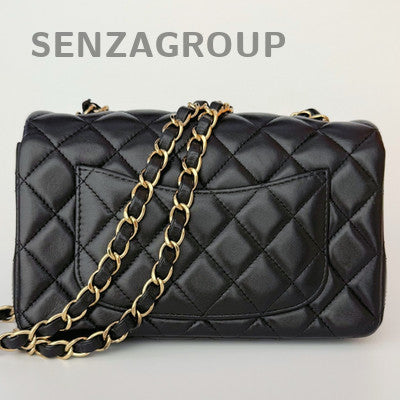 Chanel CF Mini Quilted Flap Bag Black Gold Chain Shoulder Crossbody