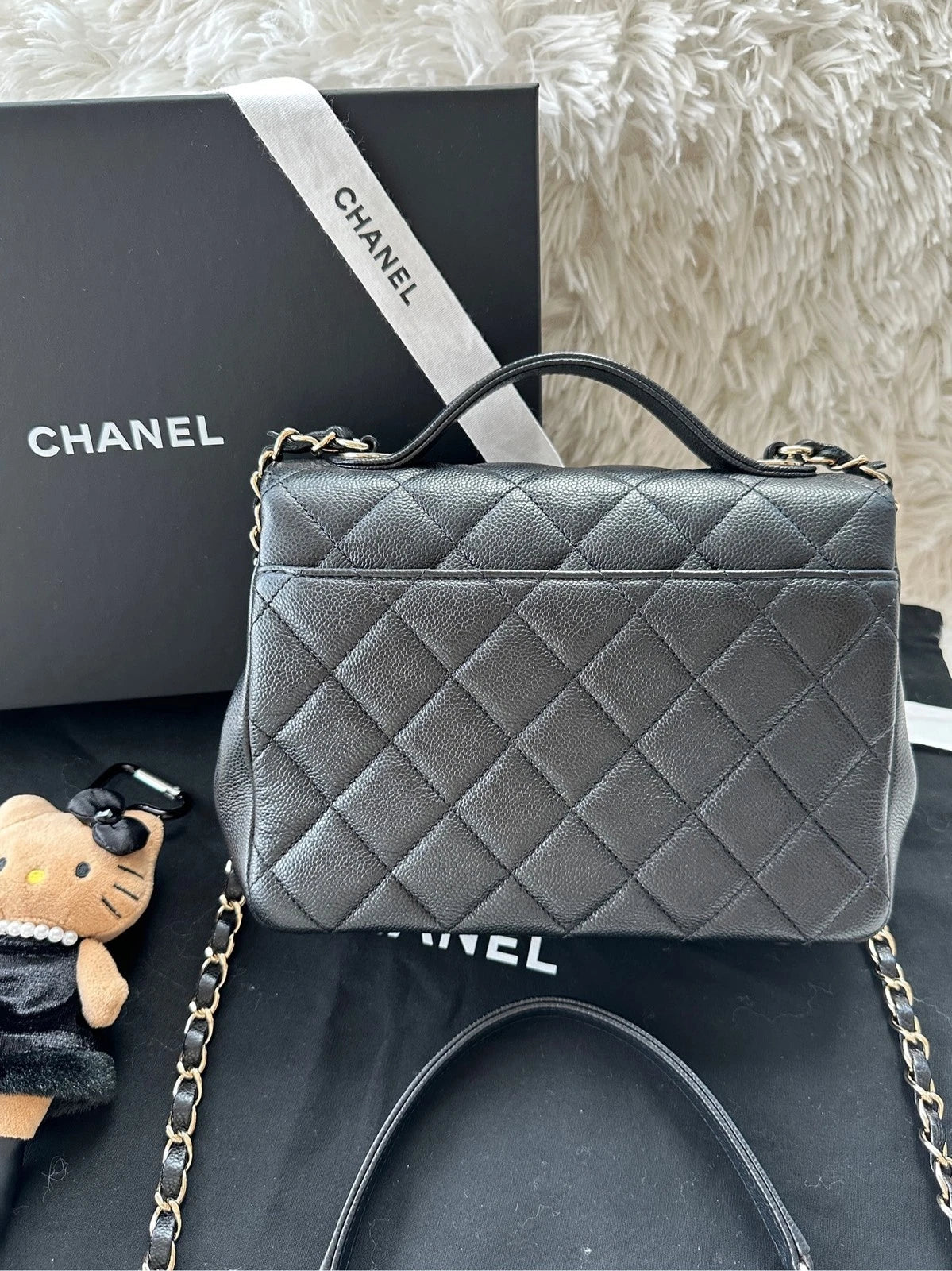 CHANEL Medium Calfskin Top Handle Messenger Bag For Women