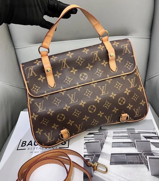 Louis Vuitton GM Monogram Leather Handbag Shoulder Crossbody Bag Women Brown