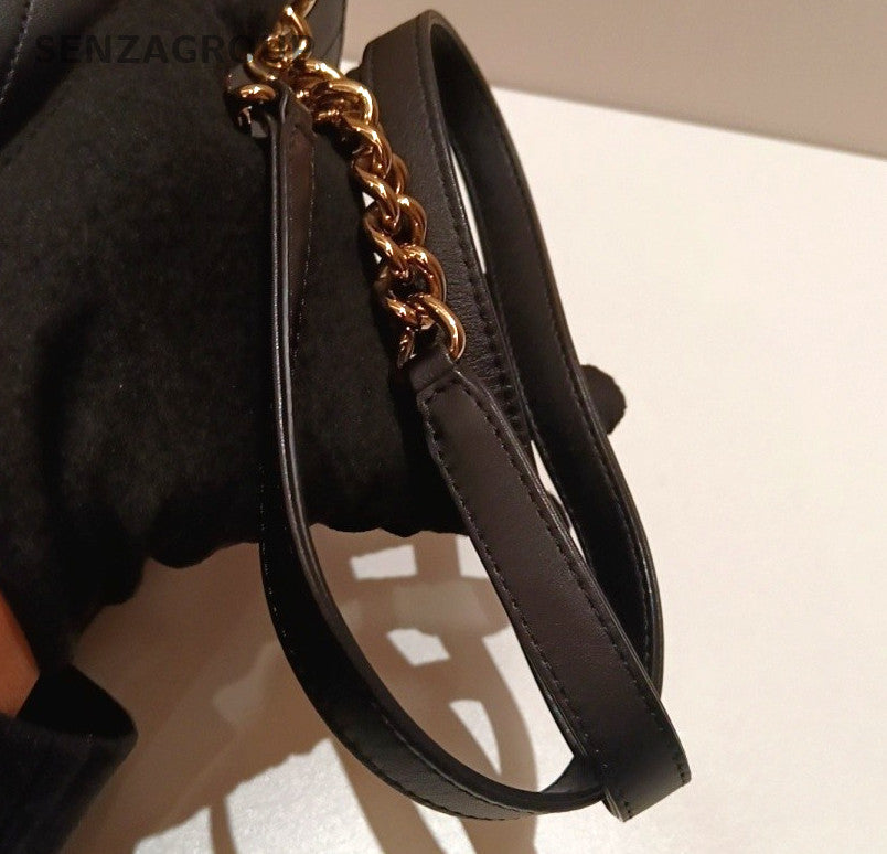 Chanel Envelope Chain Black Gold Shoulder Bag Used Women Classic Fashion