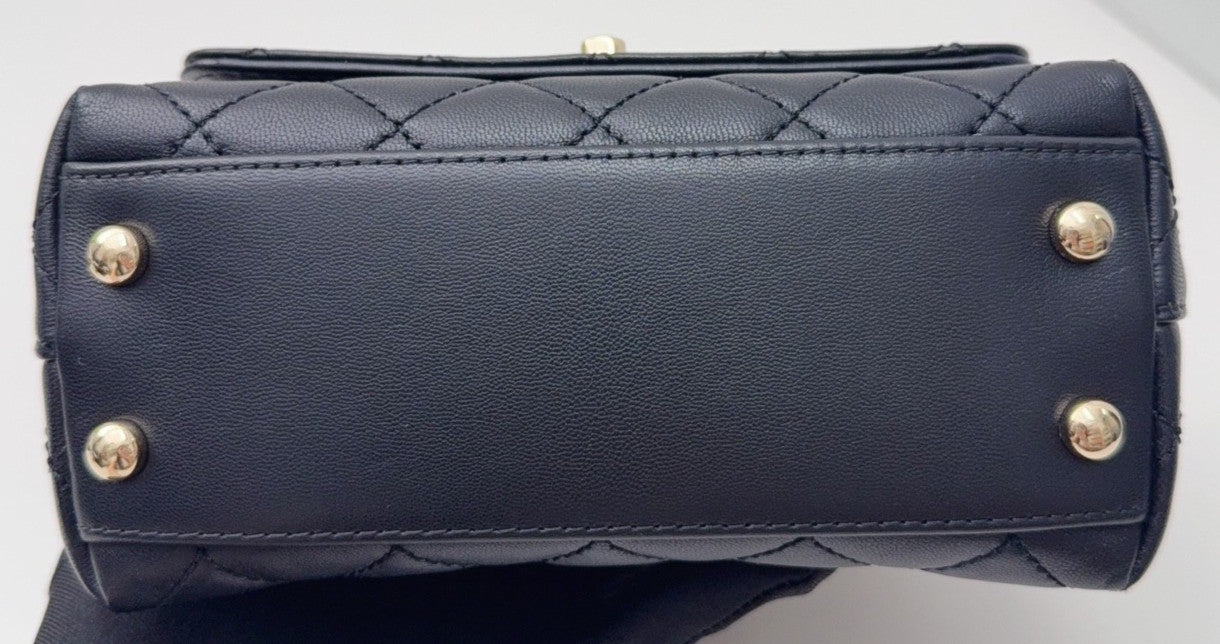 Chanel Cocohandle Mini Top Handle Bag Chain Crossbody Black Gold  Women Classic