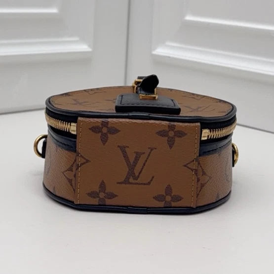 Louis Vuitton Boite Chapeau Mini Round Bag Caramel Monogram Canvas Crossbody GHW