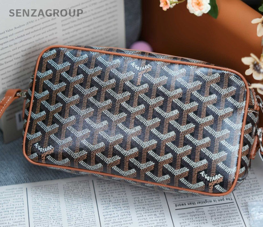 Goyard Monogram Camera Bag 2ways Shoulder Crossbody Bag Women Brown