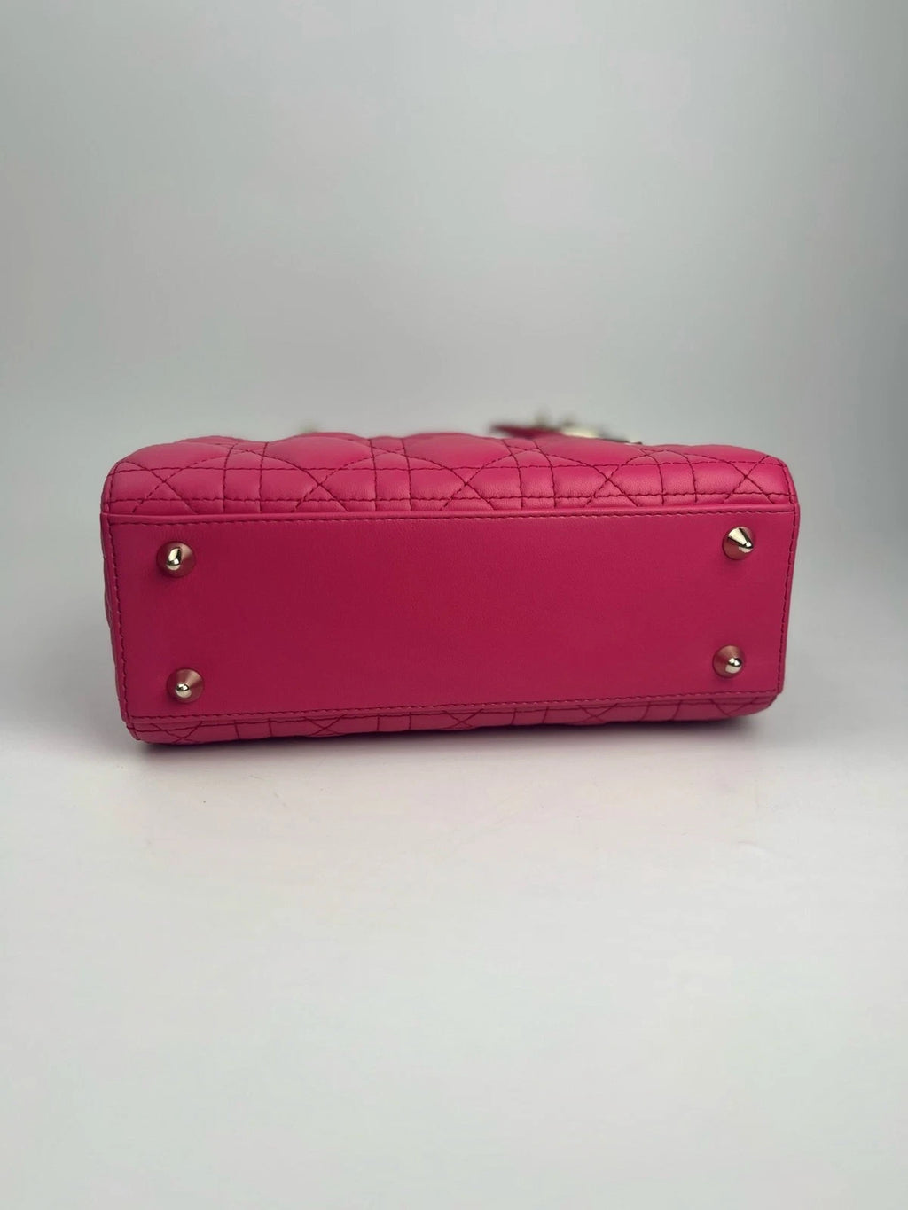 Dior Pink Calfskin Lady Dior 4-Grid Shoulder Bag For Women