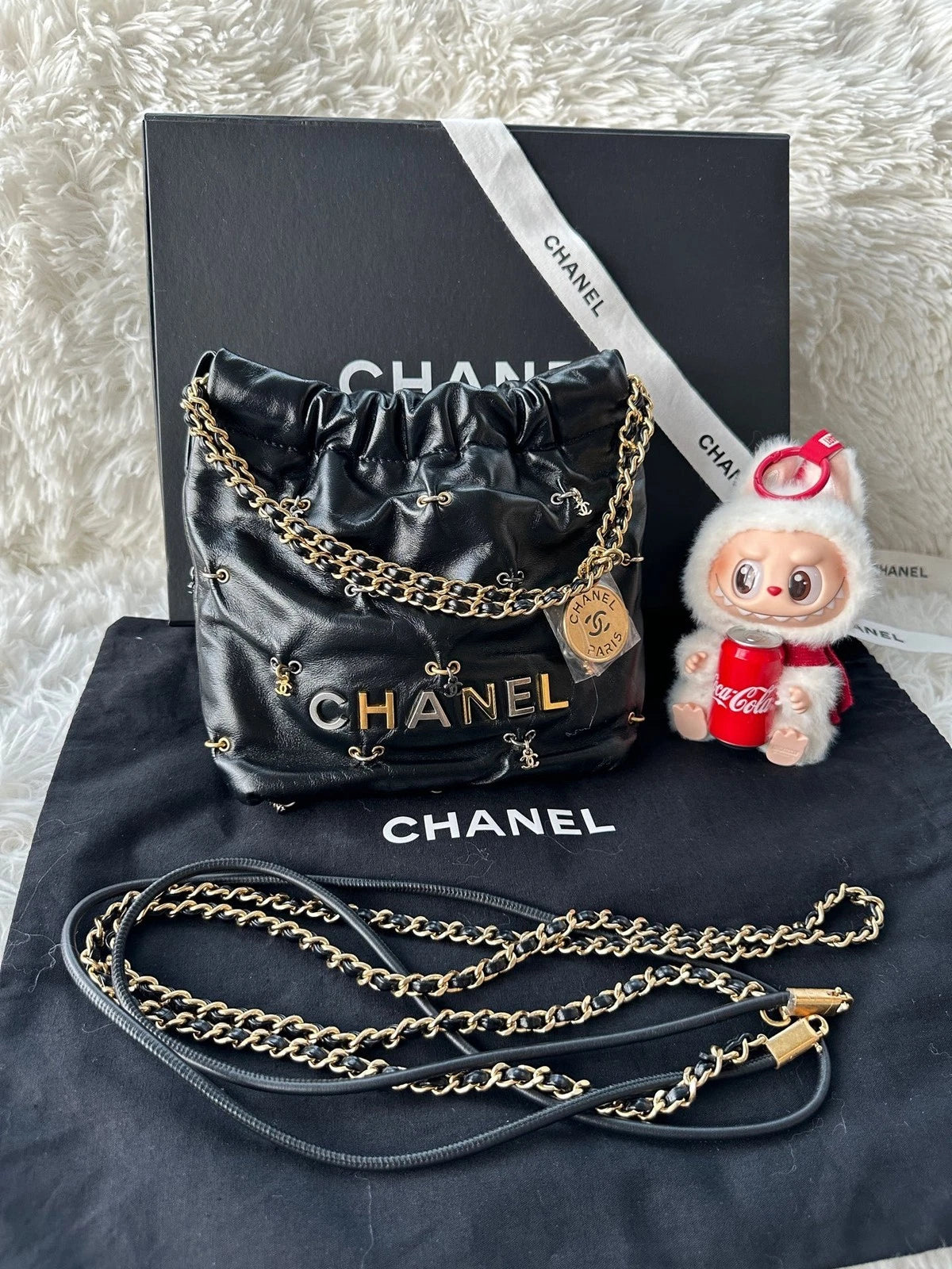 CHANEL 22Bag Mini Special Edition Black Tote Bag For Women