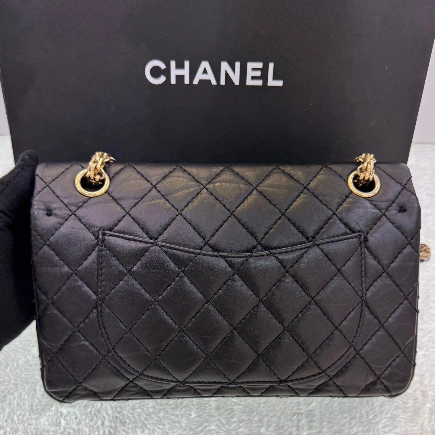 CHANEL 2.55 Black Gold Mini Shoulder Bag For Women