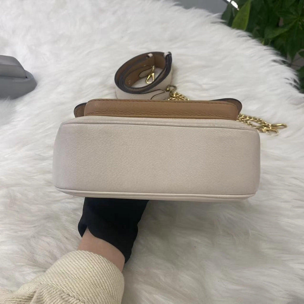 Louis Vuitton Lockme Tender Calfskin Chain Crossbody Bag - White Gold