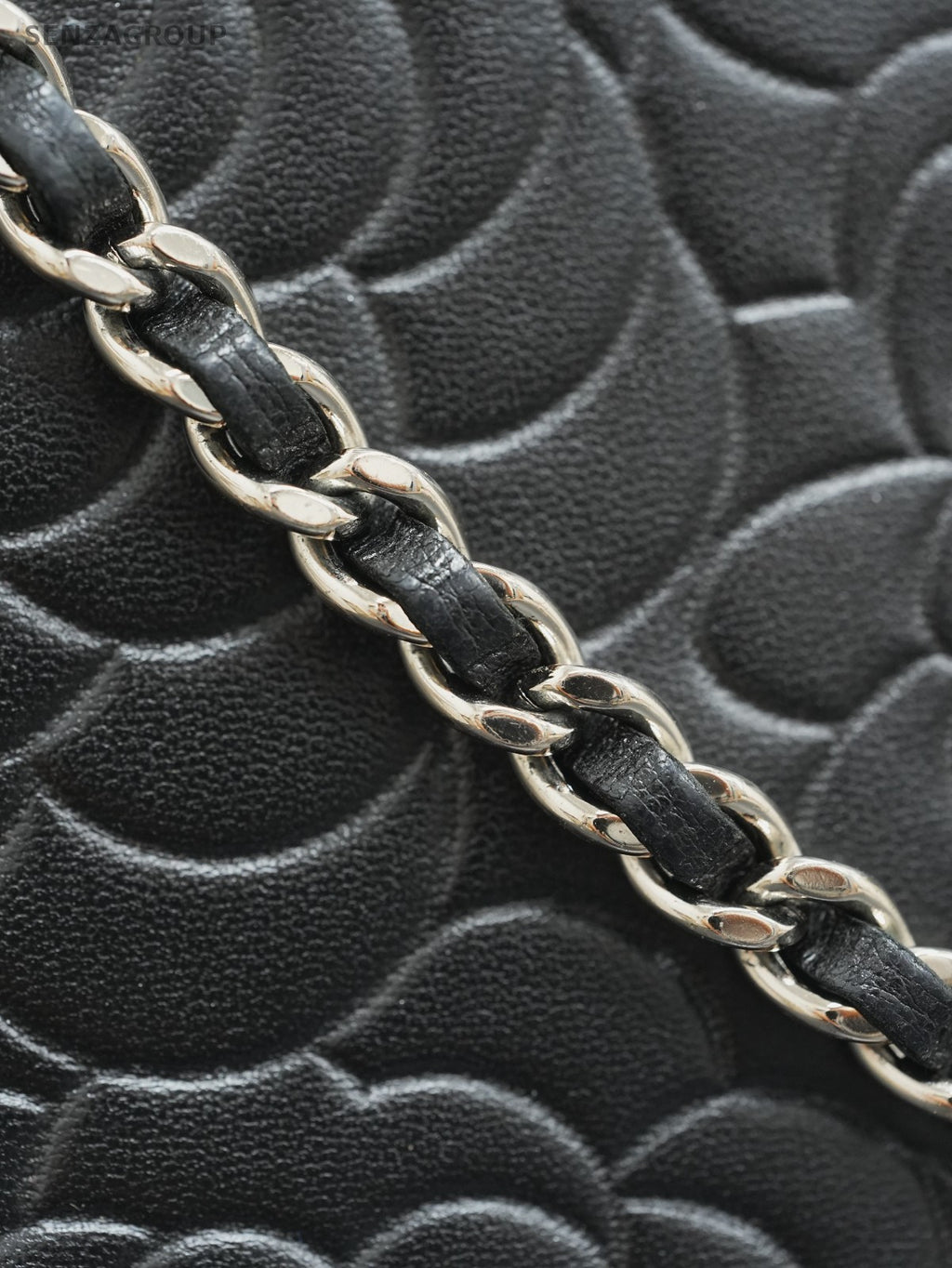 CHANEL Camellia Woc Chain Shoulder bag Crossbody Black Silver Women