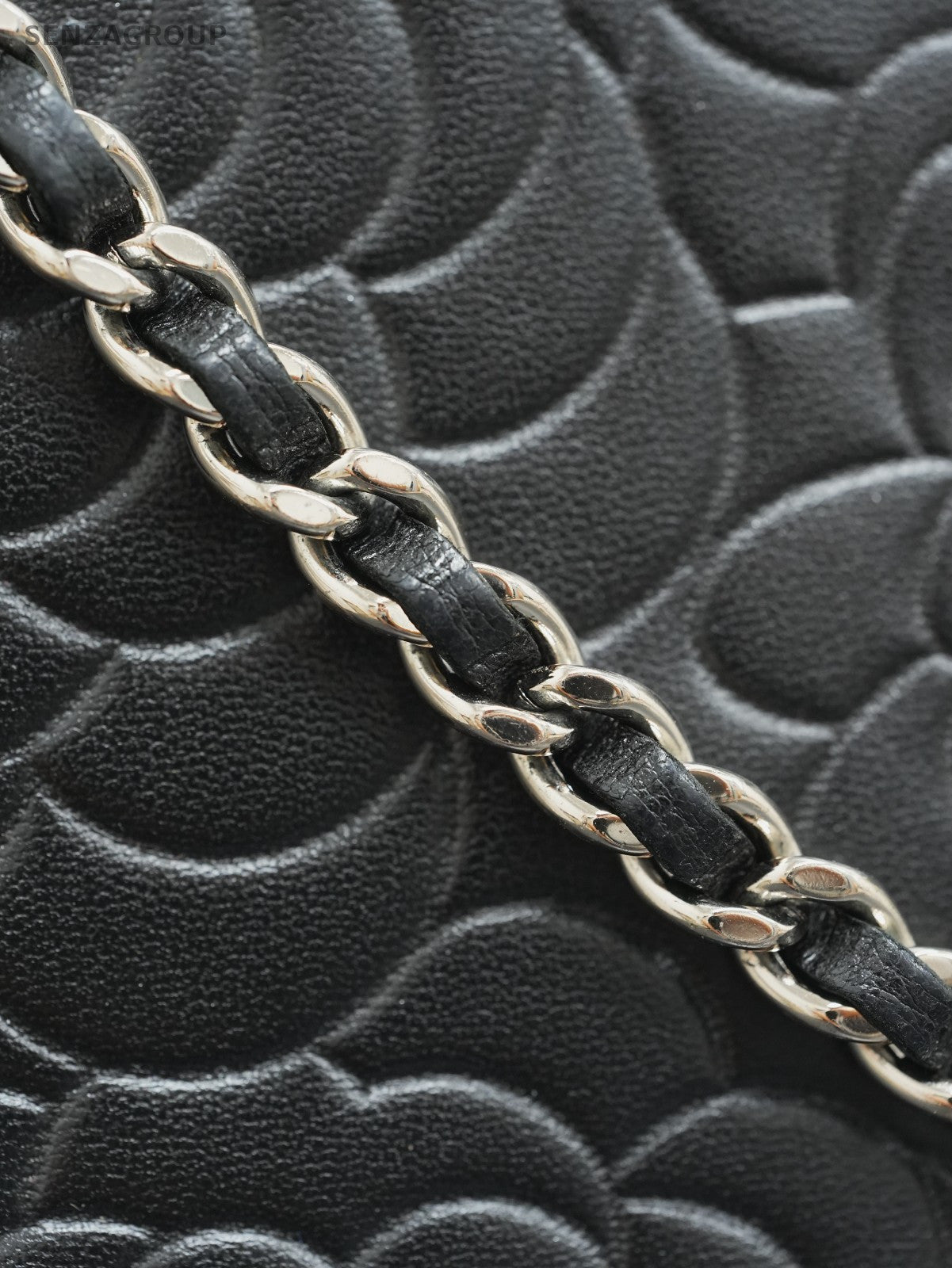 CHANEL Camellia Woc Chain Shoulder bag Crossbody Black Silver Women