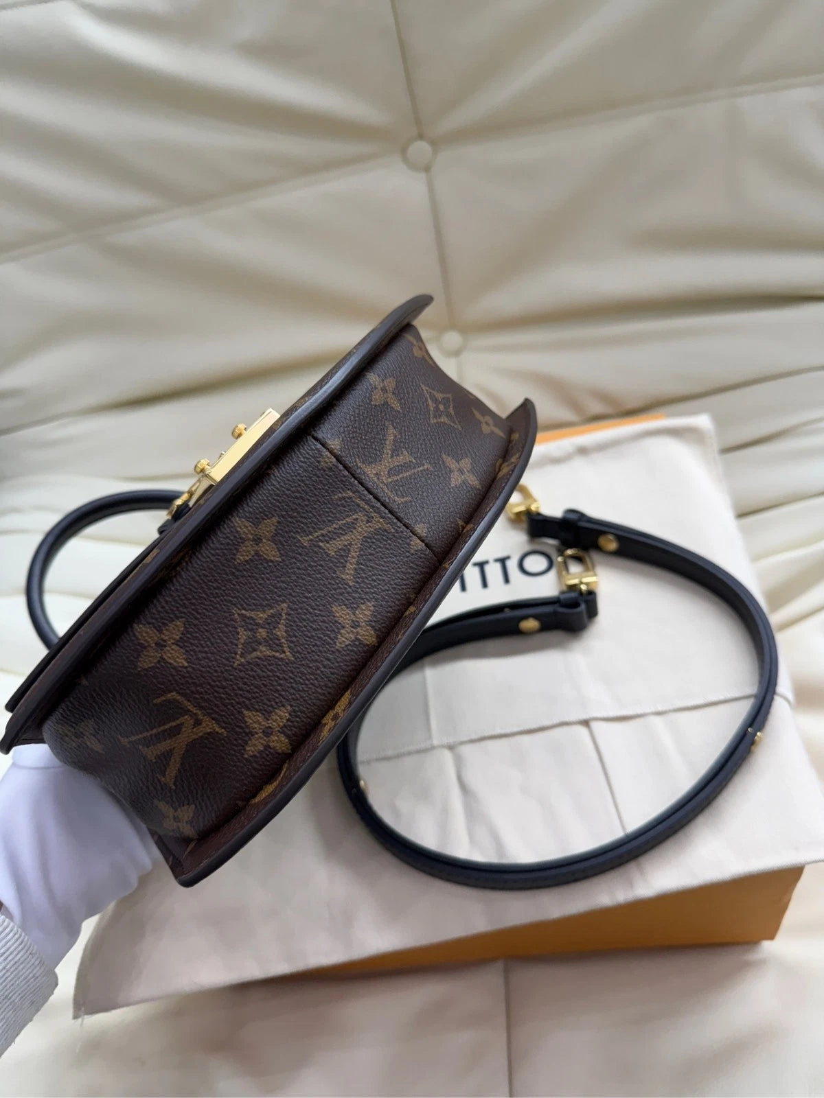 Louis Vuitton Monogram Canvas Top Handle Shoulder Bag For Women