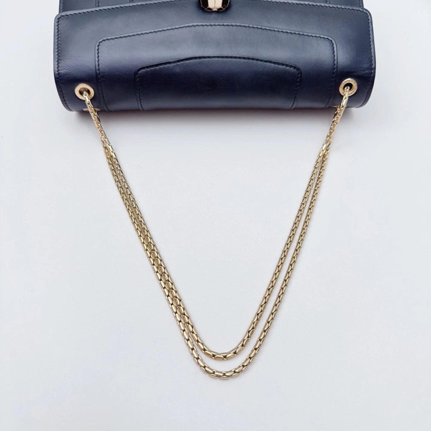 BVLGARI Serpenti Black Calf Leather Shoulder Bag Women Fashion