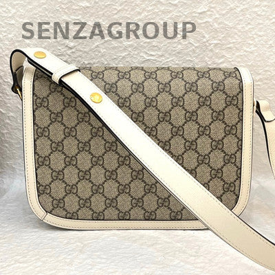 Gucci 1955 GG Supreme Saddle Bag - White Gold Hardware, Classic Women's