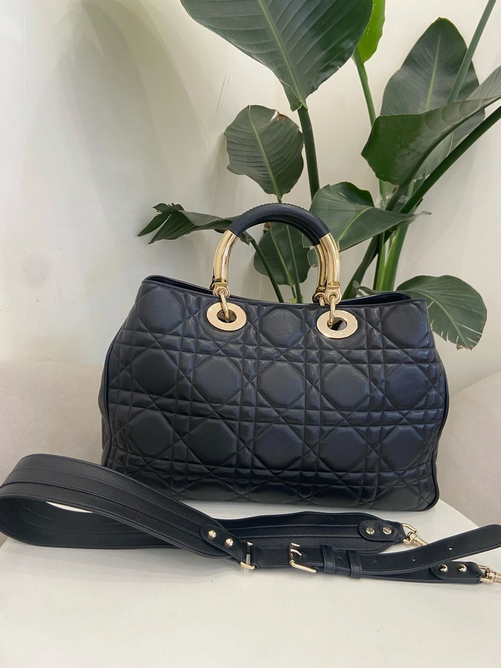 Dior Black Calfskin Medium Lady Handbag Shoulder Bag For Women