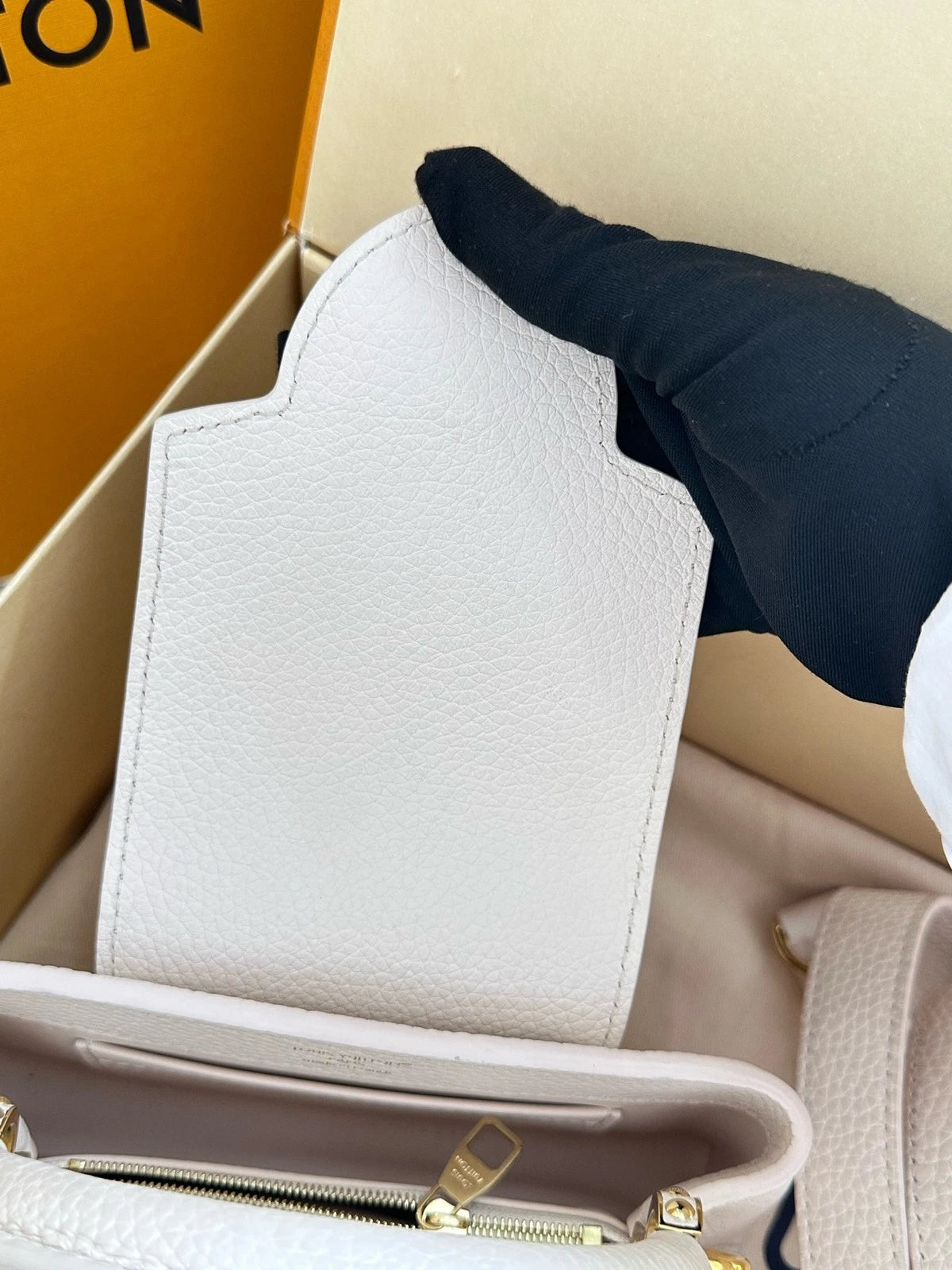 Louis Vuitton White Capucines Mini Crossbody Bag For Women