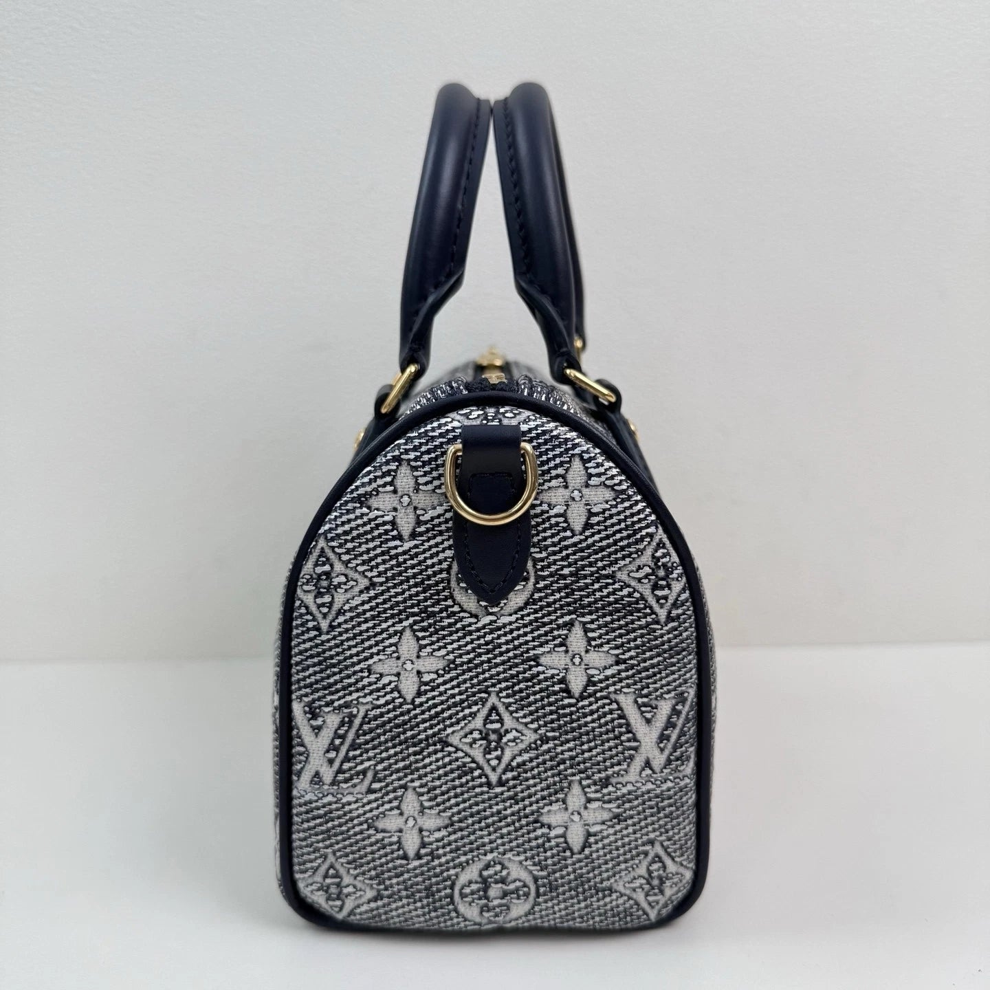 Louis Vuitton Speedy 20 Handbag Crossbody Bag Navy Blue Monogram