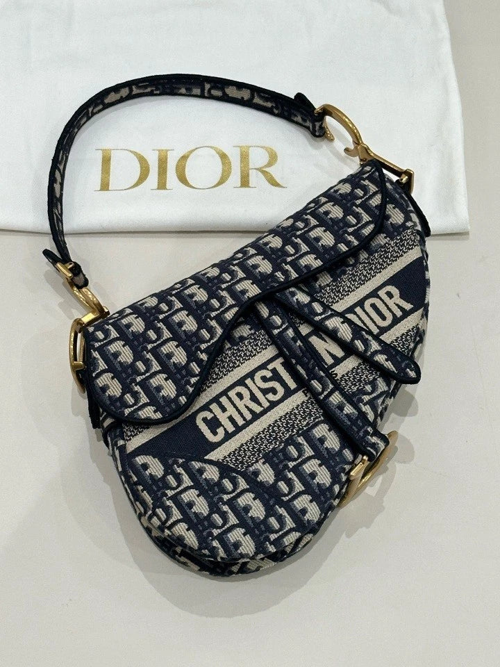 Dior Saddle Canvas Shoulder Bag Excellent
