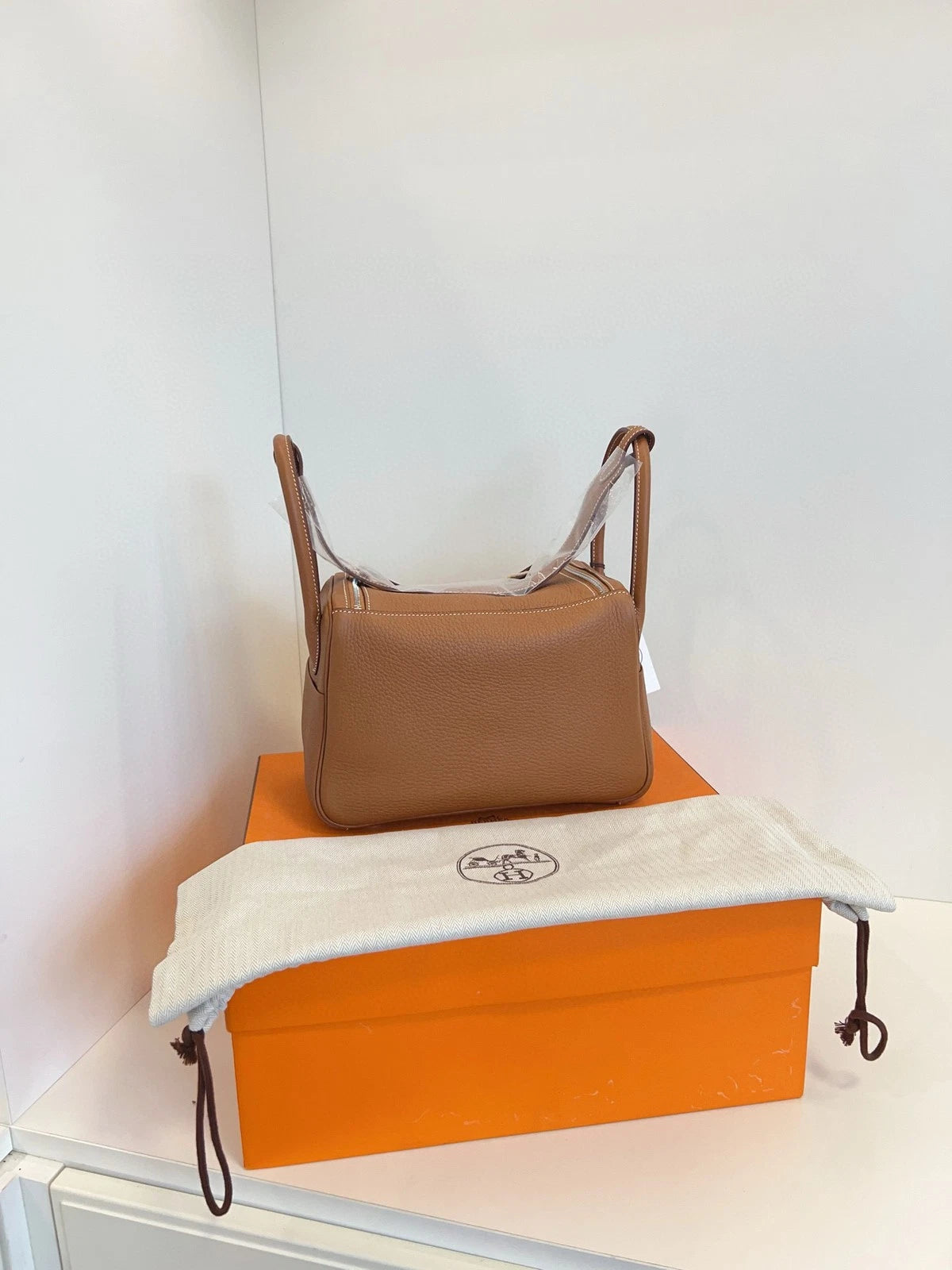Hermes Lindy26 Brown Silver Handbag Shoulder Bag For Women