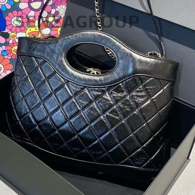 Chanel Black Gold 31 Bag Large Flap Chain Shoulder Crossbody Bag