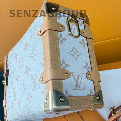 Louis Vuitton Monogram Soft Trunk Bag Medium White & Orange Women's