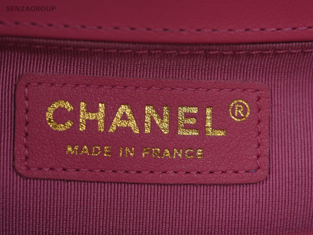 CHANEL Leboy PM Diamond Pattern Chain Shoulder bag Pink Gold Women Classic