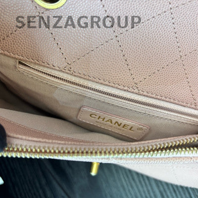 Chanel Quilted Chain Shoulder Crossbody Bag Pink Gold Classic Fashion