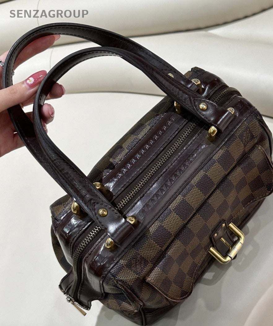 Louis Vuitton Damier Ebene Handbag Top Handle Bag Brown