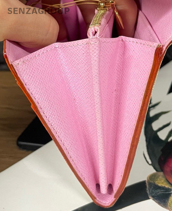 Louis Vuitton Monogram Multicolor Long Wallet White Pink Gold Women Classic
