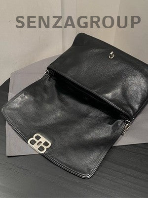 Balenciaga 23S BB SOFT Large Shoulder Crossbody Bag Black Silver Hardware