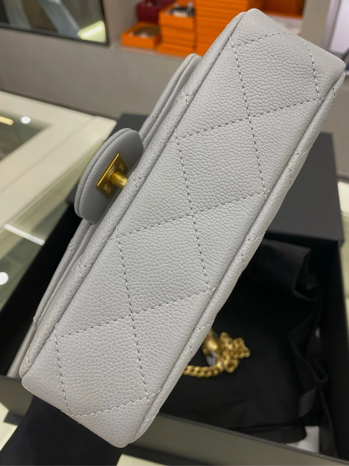CHANEL CF Mini Heart Ball Gray Crossbody Bag For Women